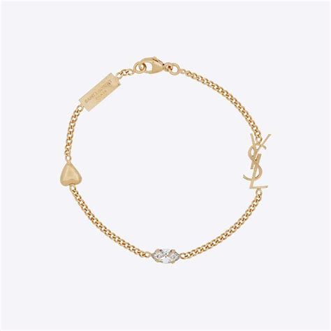 ysl opyum charm bracelet|Saint Laurent Opyum heart charm bracelet in metal.